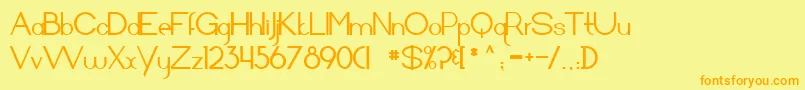 Arrivalsanddeparturesbold Font – Orange Fonts on Yellow Background