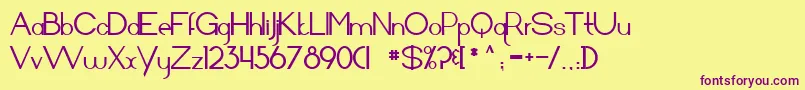 Arrivalsanddeparturesbold Font – Purple Fonts on Yellow Background
