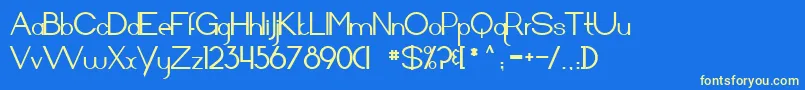 Arrivalsanddeparturesbold Font – Yellow Fonts on Blue Background