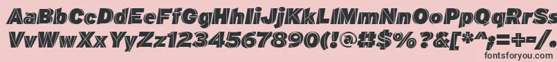 Fonte M.F.PlexusItalic – fontes pretas em um fundo rosa