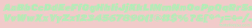 M.F.PlexusItalic Font – Green Fonts on Pink Background