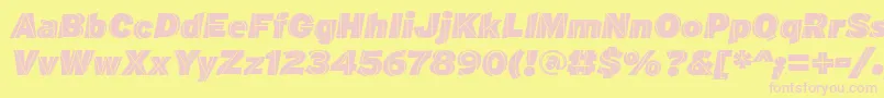 M.F.PlexusItalic Font – Pink Fonts on Yellow Background