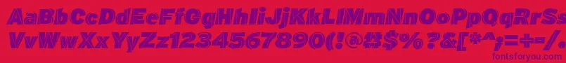 Police M.F.PlexusItalic – polices violettes sur fond rouge