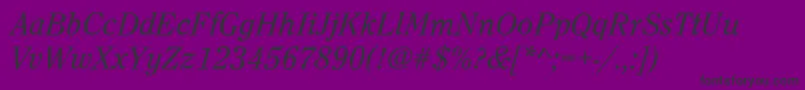 Clearface-fontti – mustat fontit violetilla taustalla