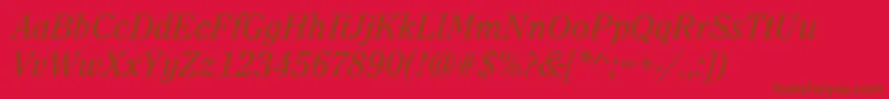 Clearface Font – Brown Fonts on Red Background
