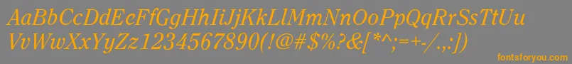 Clearface Font – Orange Fonts on Gray Background