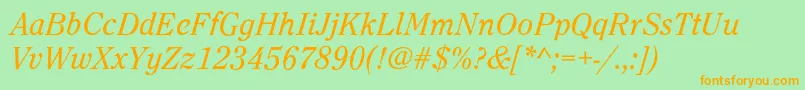 Clearface Font – Orange Fonts on Green Background