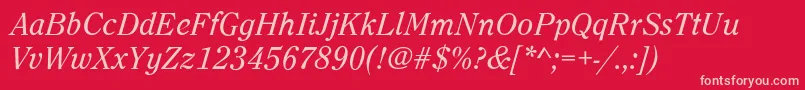 Clearface Font – Pink Fonts on Red Background