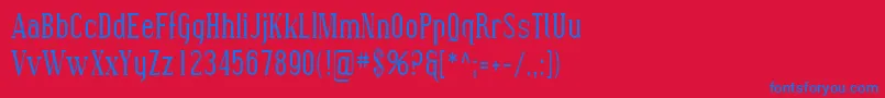 Sfcovingtoncond-Schriftart – Blaue Schriften auf rotem Hintergrund