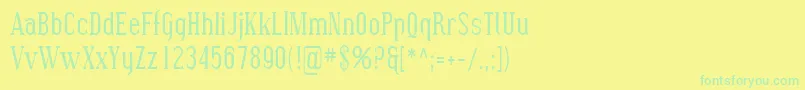 Sfcovingtoncond Font – Green Fonts on Yellow Background