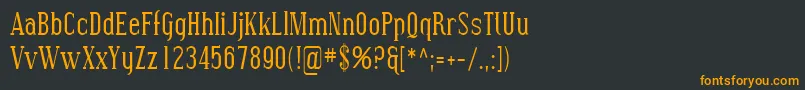 フォントSfcovingtoncond – 黒い背景にオレンジの文字