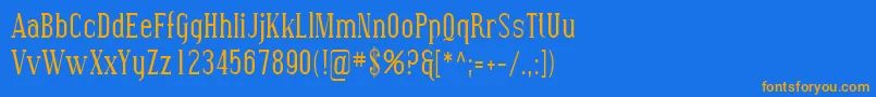 Шрифт Sfcovingtoncond – оранжевые шрифты на синем фоне