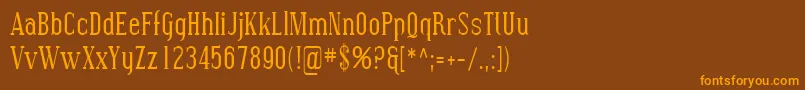 Sfcovingtoncond Font – Orange Fonts on Brown Background