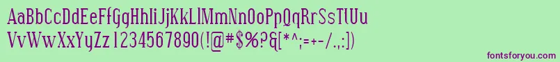 Sfcovingtoncond Font – Purple Fonts on Green Background