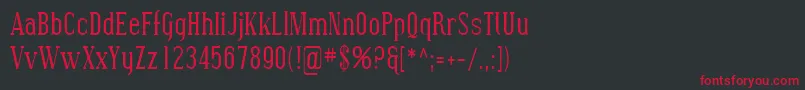 Sfcovingtoncond Font – Red Fonts on Black Background