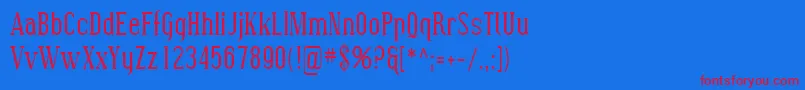 Sfcovingtoncond-Schriftart – Rote Schriften auf blauem Hintergrund