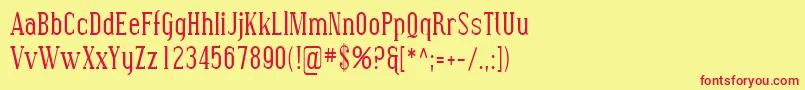 Sfcovingtoncond Font – Red Fonts on Yellow Background