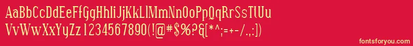 Sfcovingtoncond Font – Yellow Fonts on Red Background