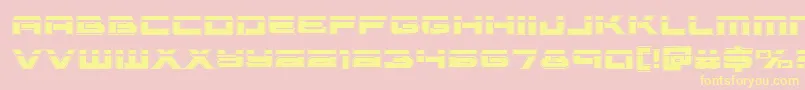 Vorpalacad-Schriftart – Gelbe Schriften auf rosa Hintergrund