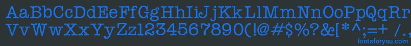 Czcionka Typewriterc – niebieskie czcionki na czarnym tle