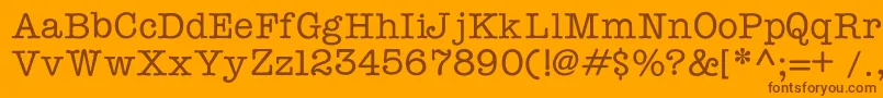 Typewriterc Font – Brown Fonts on Orange Background
