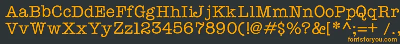 フォントTypewriterc – 黒い背景にオレンジの文字
