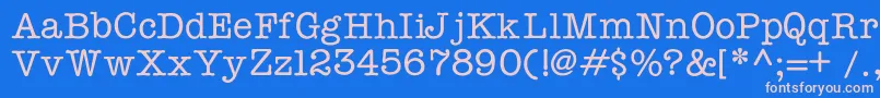 Typewriterc-fontti – vaaleanpunaiset fontit sinisellä taustalla