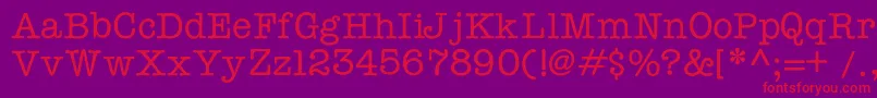 Typewriterc Font – Red Fonts on Purple Background