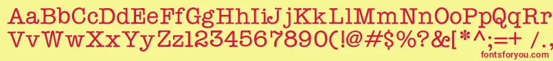 Typewriterc Font – Red Fonts on Yellow Background