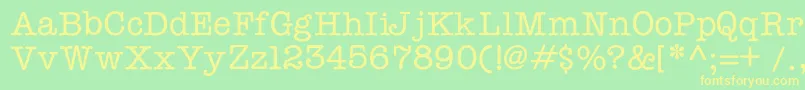 Typewriterc Font – Yellow Fonts on Green Background