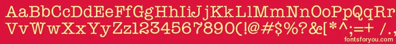 Typewriterc Font – Yellow Fonts on Red Background