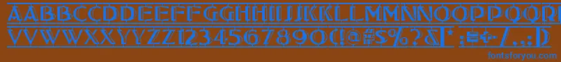 Tucson Font – Blue Fonts on Brown Background