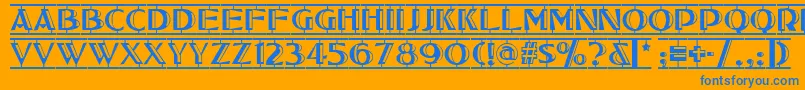 Tucson Font – Blue Fonts on Orange Background