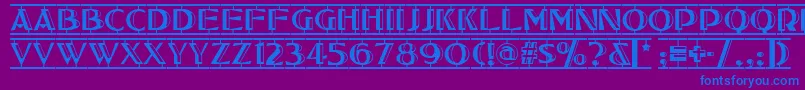 フォントTucson – 紫色の背景に青い文字