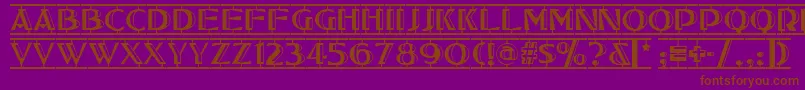 フォントTucson – 紫色の背景に茶色のフォント