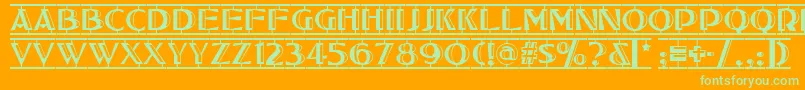 Шрифт Tucson – зелёные шрифты на оранжевом фоне