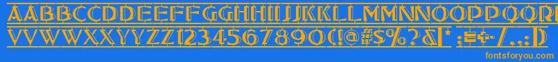 Tucson Font – Orange Fonts on Blue Background