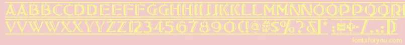 Tucson-fontti – keltaiset fontit vaaleanpunaisella taustalla