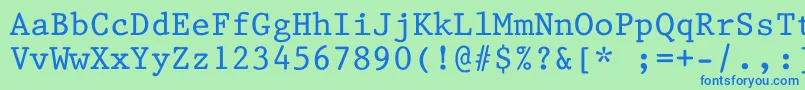 Kin668 Font – Blue Fonts on Green Background
