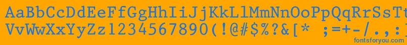 Kin668 Font – Blue Fonts on Orange Background