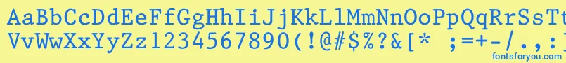 Kin668 Font – Blue Fonts on Yellow Background