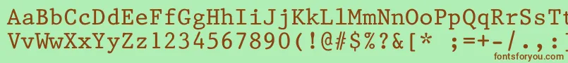 Шрифт Kin668 – коричневые шрифты на зелёном фоне