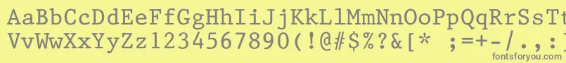Kin668 Font – Gray Fonts on Yellow Background