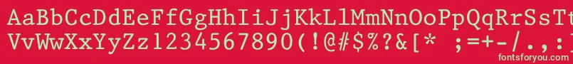 Kin668 Font – Green Fonts on Red Background