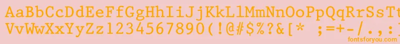 Kin668 Font – Orange Fonts on Pink Background
