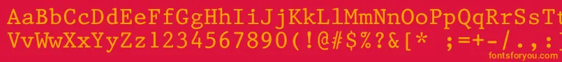 Kin668 Font – Orange Fonts on Red Background