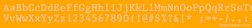 Kin668 Font – Pink Fonts on Orange Background