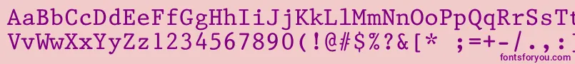 Kin668 Font – Purple Fonts on Pink Background