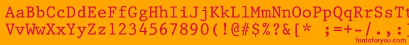 フォントKin668 – オレンジの背景に赤い文字