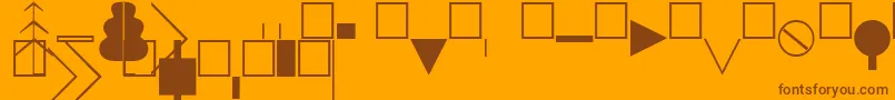 Topocad-Schriftart – Braune Schriften auf orangefarbenem Hintergrund